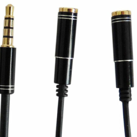 Cavo audio Jack audio 3.5mm-2xJack audio 3.5mm femmina 34cm nero