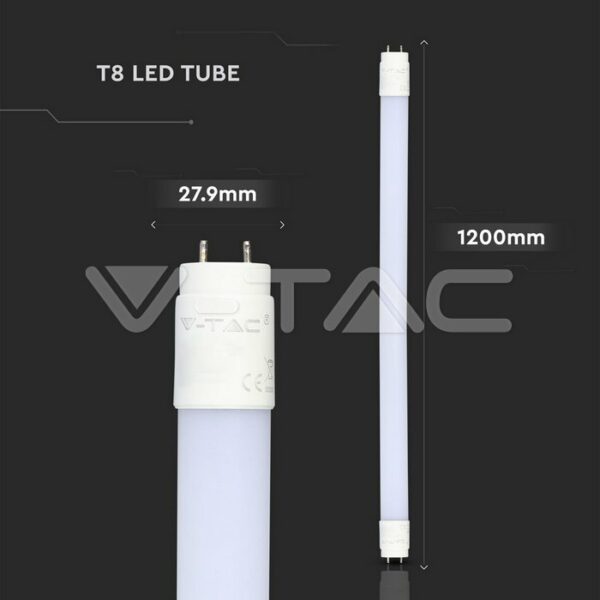 T8 Tubo LED 18W 120 cm Bianco caldo Nano Plastica Non Ruotabile