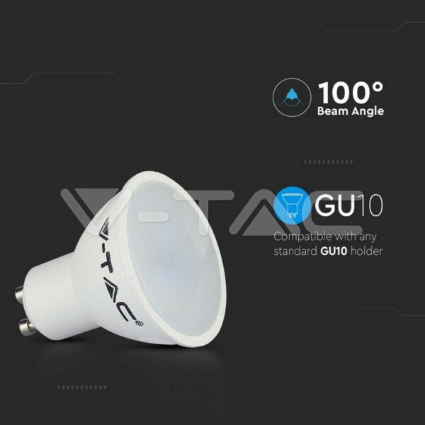 V-Tac VT-1975 Lampadina LED GU10 4.5W Faretto Spotlight SMD - SKU 211685 Colore : Bianco Caldo