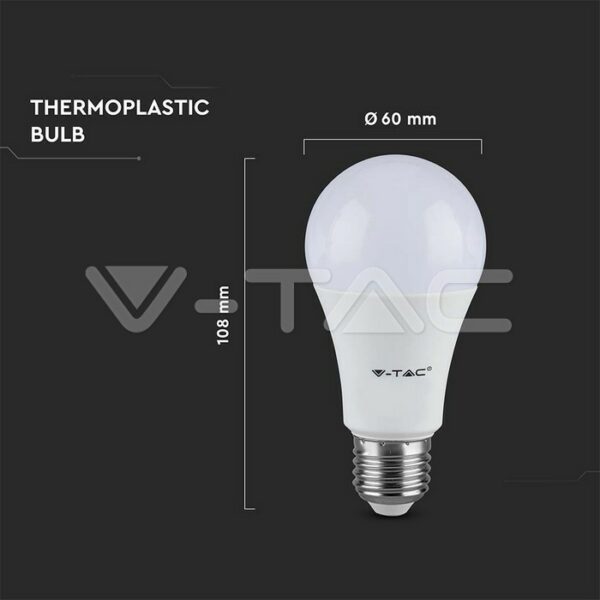 V-Tac VT-2099 Lampadina LED E27 8.5W Bulb A60 Goccia SMD - SKU 217262 - Colore : Bianco Freddo