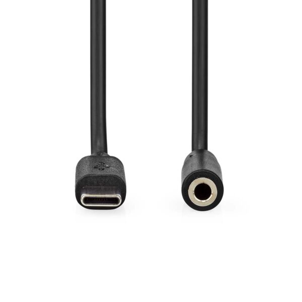 Adattatore USB-C™ USB 2.0 | USB-C™ Maschio | 3,5 mm femmina | 1.00 m | Tondo | Placcato nickel | PVC | Nero | Label