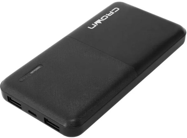 Power Bank slim 10000mAh ricarica 2A Nero Crown Micro