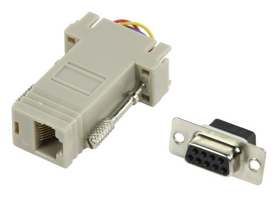 Adattore di Serie D-SUB 9-Pin Femmina - RJ45 (8P8C) Femmina Avorio