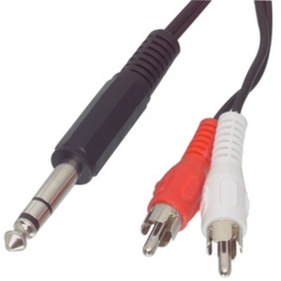 2 Rca  plugs - 6.35mm stereo jack plug, 1.50mt