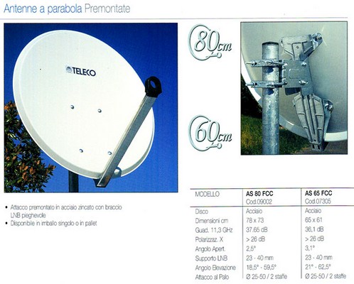 AS65FCC CLICK CLACK PARABOLA OFFSET 65 
CM. IN ACCIAIO PREMONTATA (IMB. SING.)